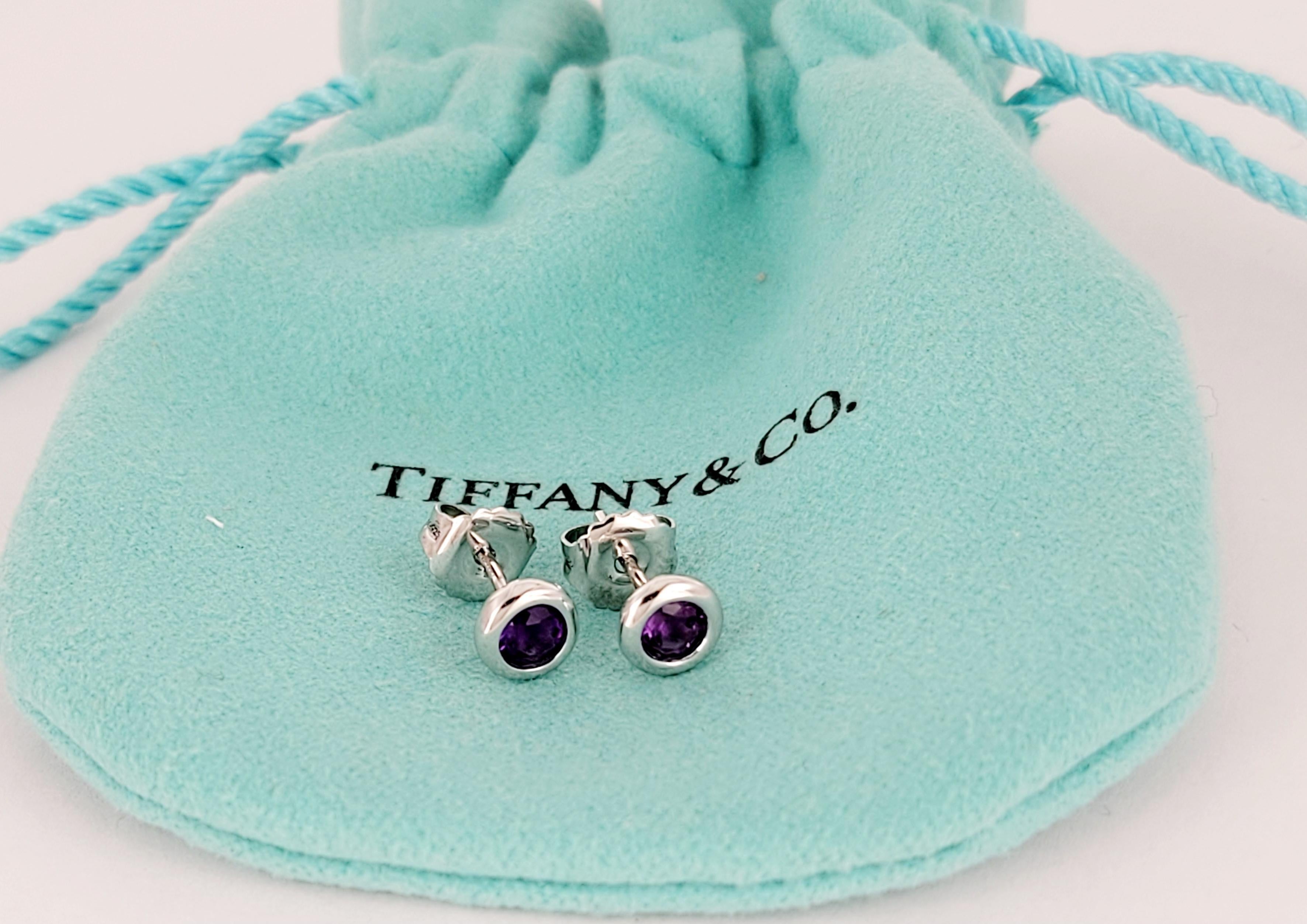 Round Cut Elsa Peretti  Amethyst  Color by the Yard Earrings