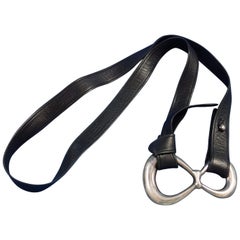 Elsa Peretti by Tiffany & Co. Leather Belt with Sterling Silver Double Clasp