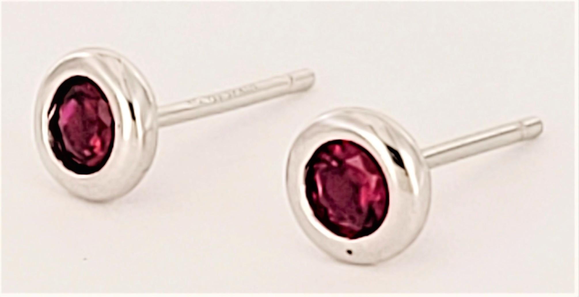 Women's Elsa Peretti  Color by the Yard Earrings in Sterling Silver  with Rubies For Sale