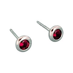 Elsa Peretti  Color by the Yard Earrings in Sterling Silver  with Rubies