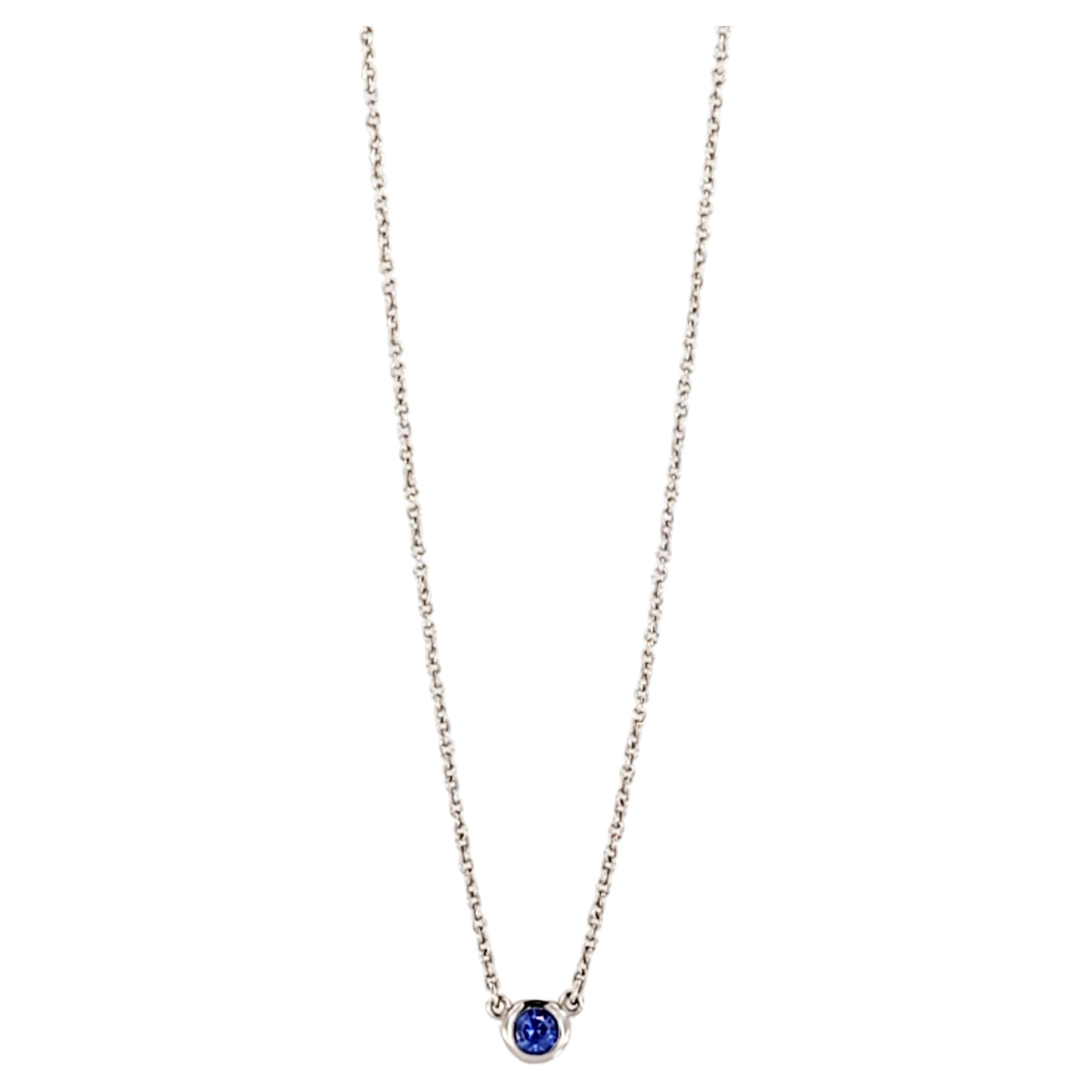 Elsa Peretti Color by the Yard Pendant in Platinum with a Sapphire