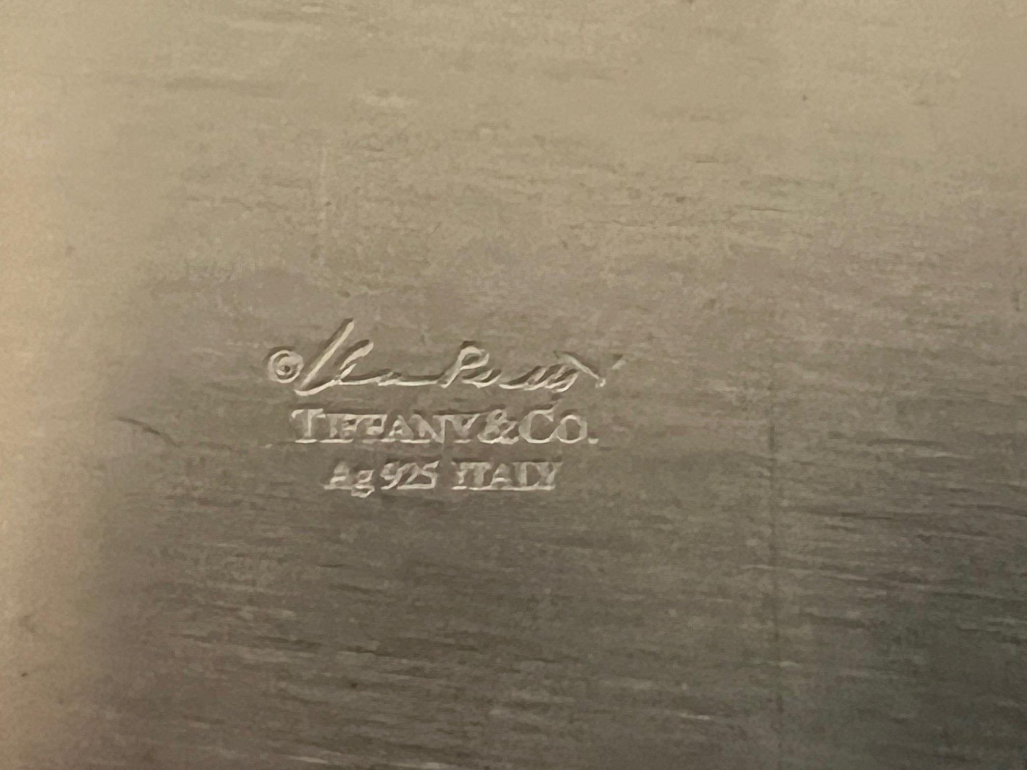 Elsa Peretti entworfen von Tiffany & Co. Schale aus Sterlingsilber mit grüner Emaille 3