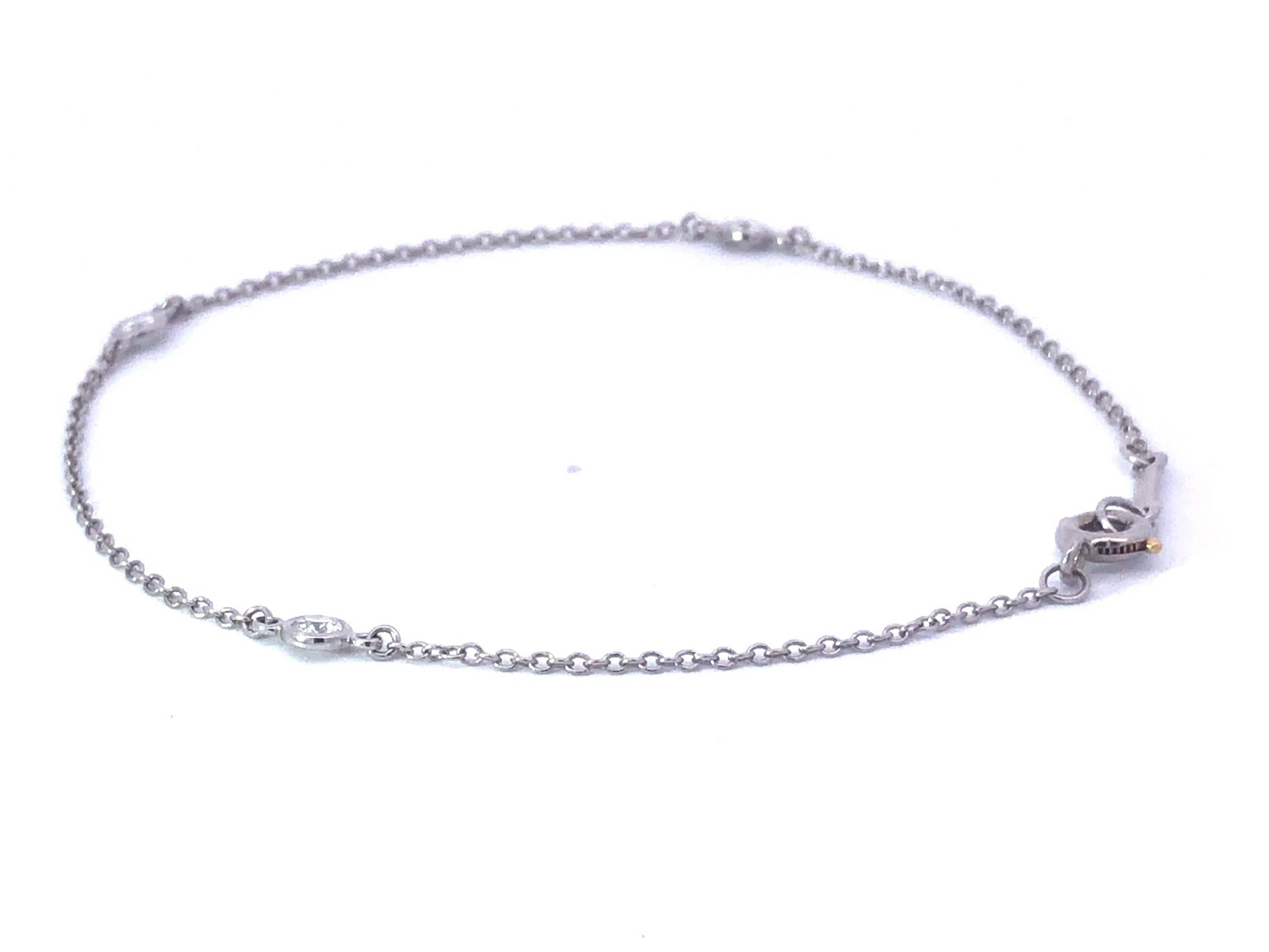 Modern Elsa Peretti Diamonds by the Yard Bracelet in Platinum