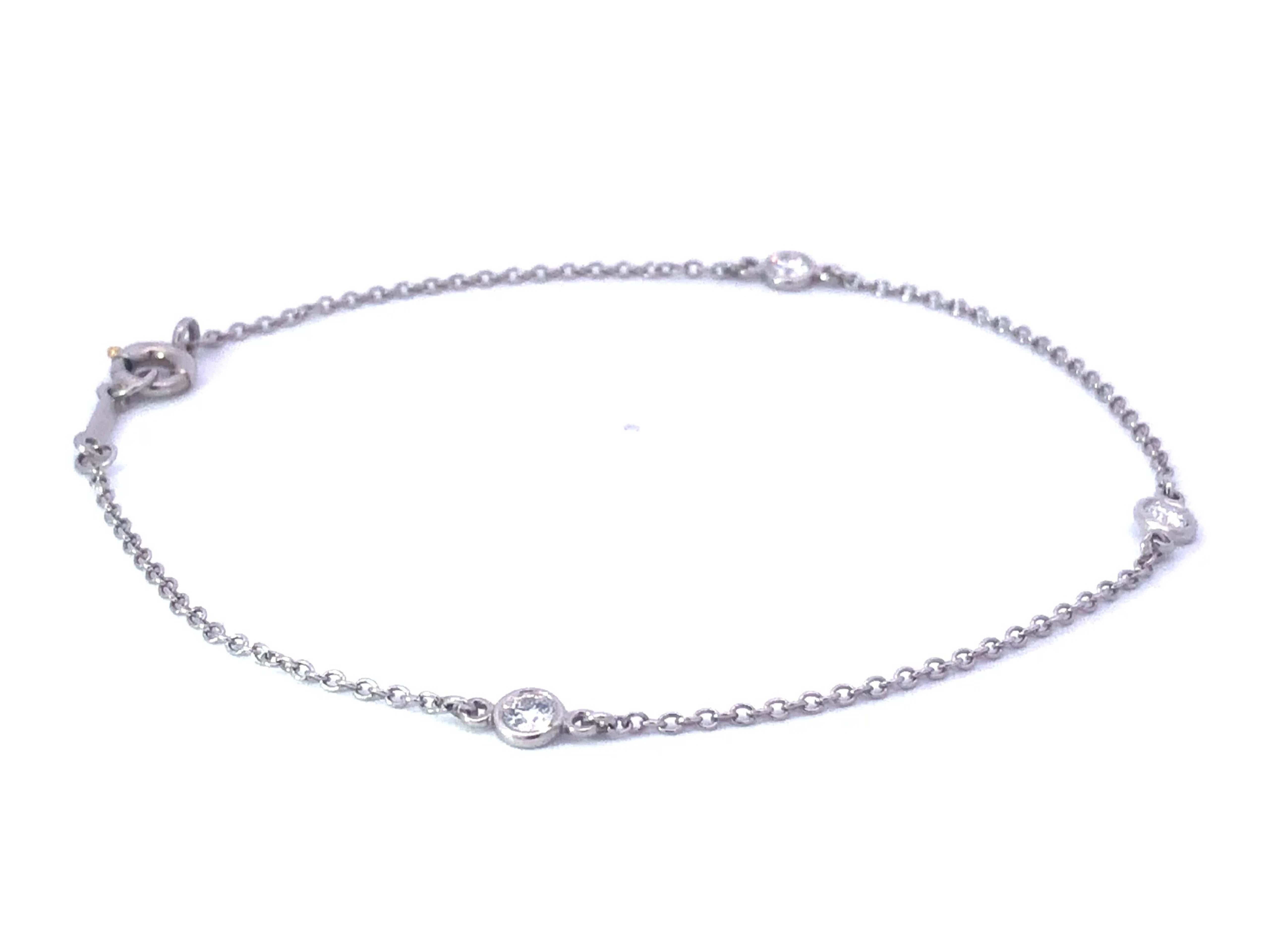 Elsa Peretti Diamonds by the Yard Bracelet in Platinum In Excellent Condition In Honolulu, HI