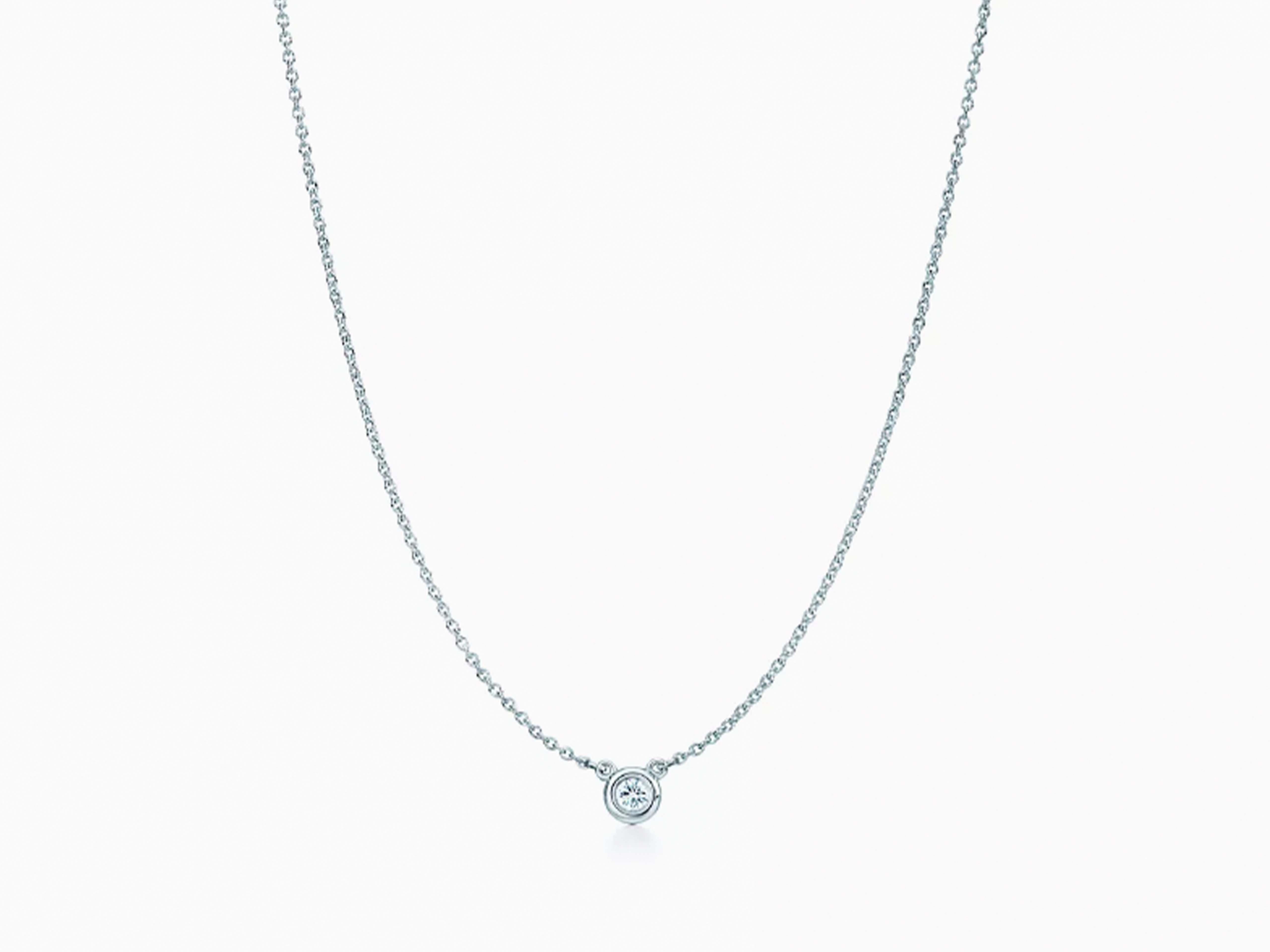 Modern Elsa Peretti Diamonds by the Yard Single Diamond Pendant