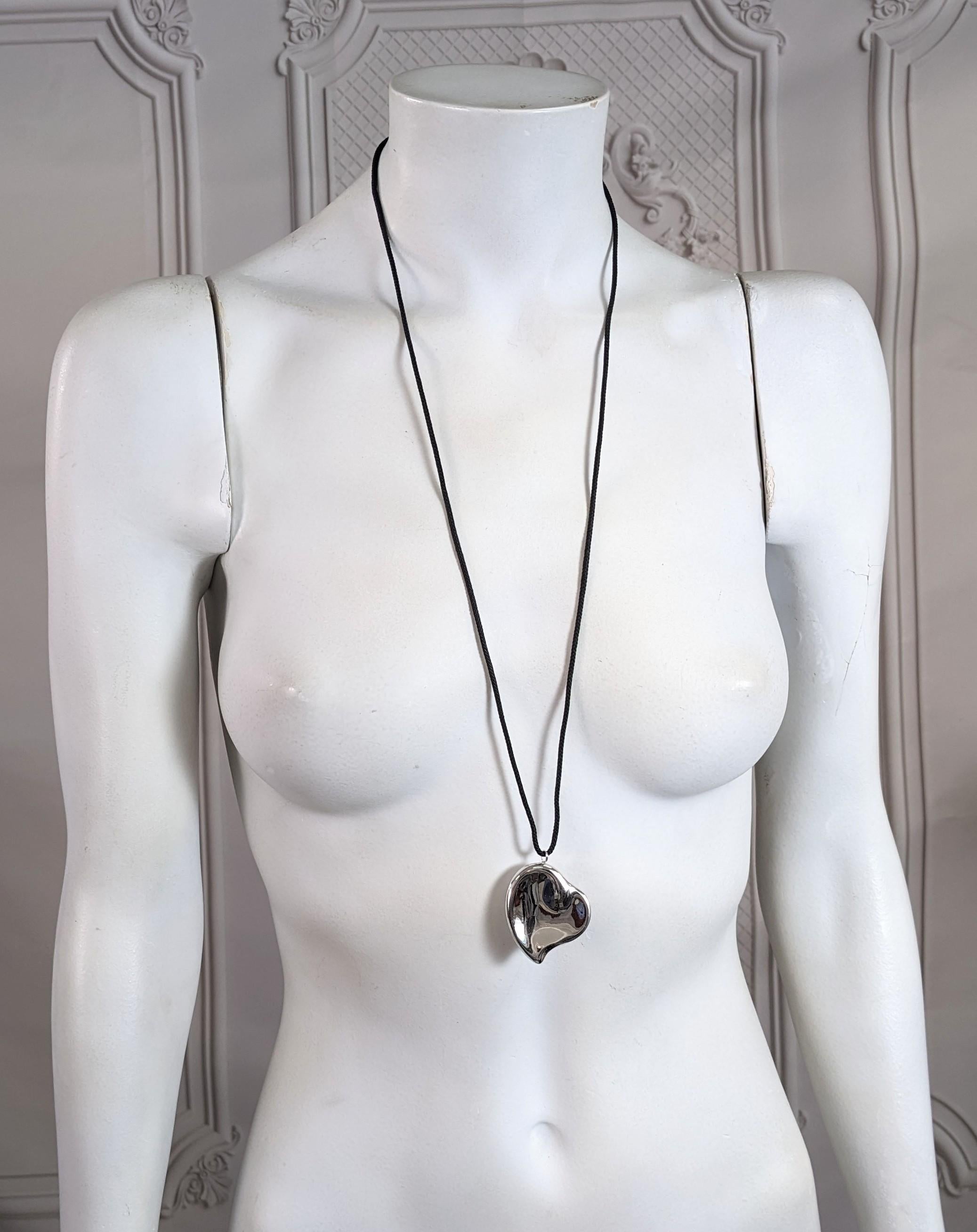 da uomo o donna Elsa Peretti for Halston Ciondolo a forma di cuore con specchio in vendita