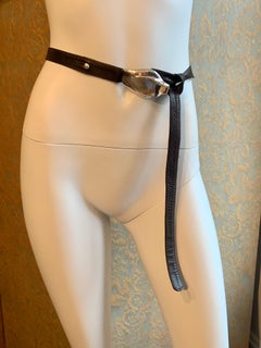 Elsa Peretti for Halston pre Tiffany Snake Head Buckle and Brown Leather Strap