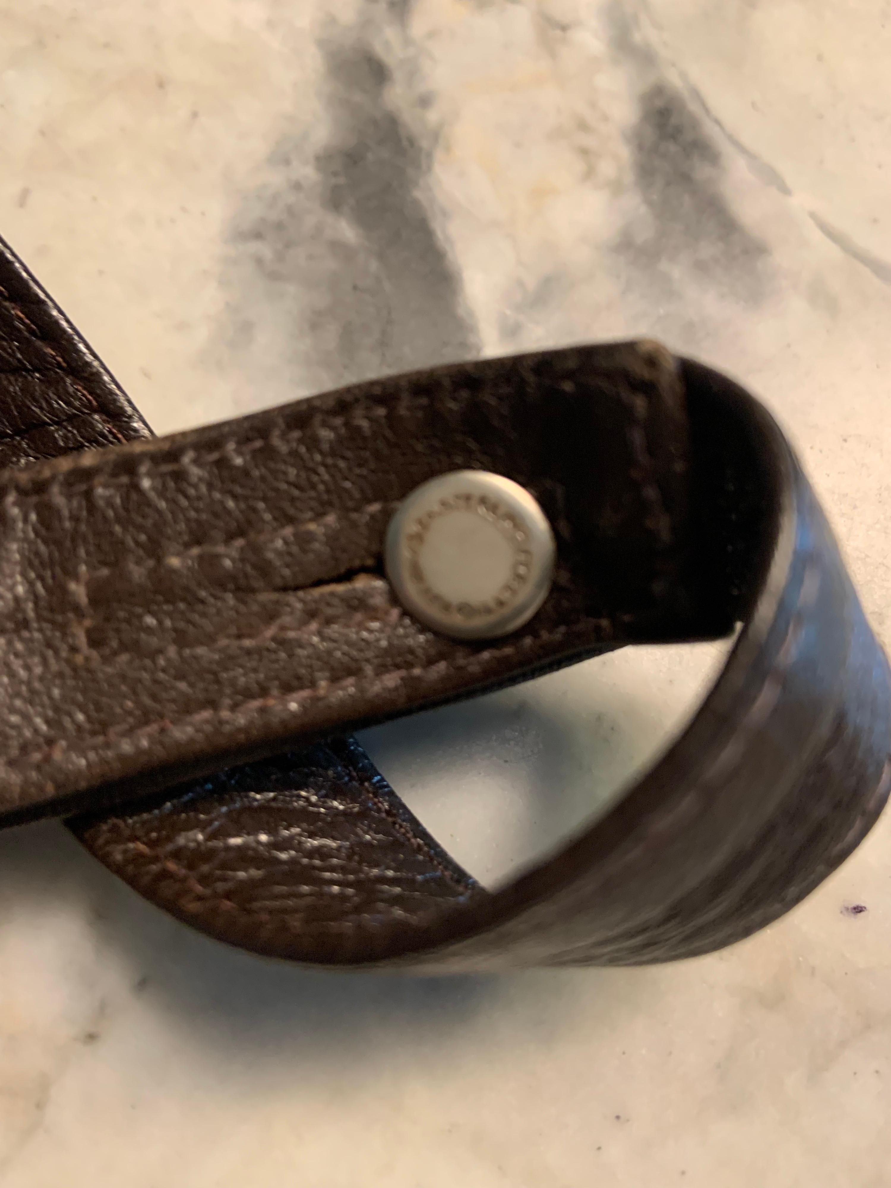 Elsa Peretti for Halston pre Tiffany Snake Head Buckle and Brown Leather Strap In Good Condition In New Hope, PA