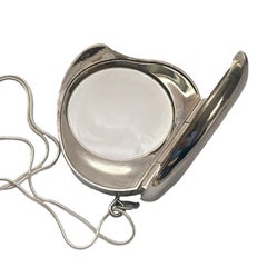 Elsa Peretti for Halston Solid Perfume Compact Heart Pendant Necklace