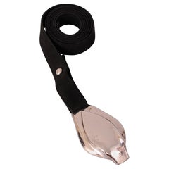 Elsa Peretti for Halston Tiffany & Co Sterling Snake Buckle and Black Suede Belt