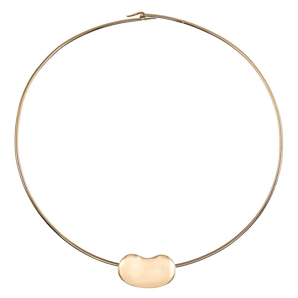 Elsa Peretti for Tiffany & Co. Large Bean Necklace on Golden Wire