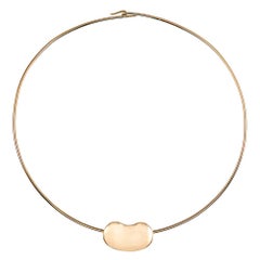 Elsa Peretti for Tiffany & Co. Large Bean Necklace on Golden Wire