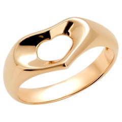 Elsa Peretti for Tiffany & Co. Open Heart Eighteen Karat Yellow Gold Ring Size 6