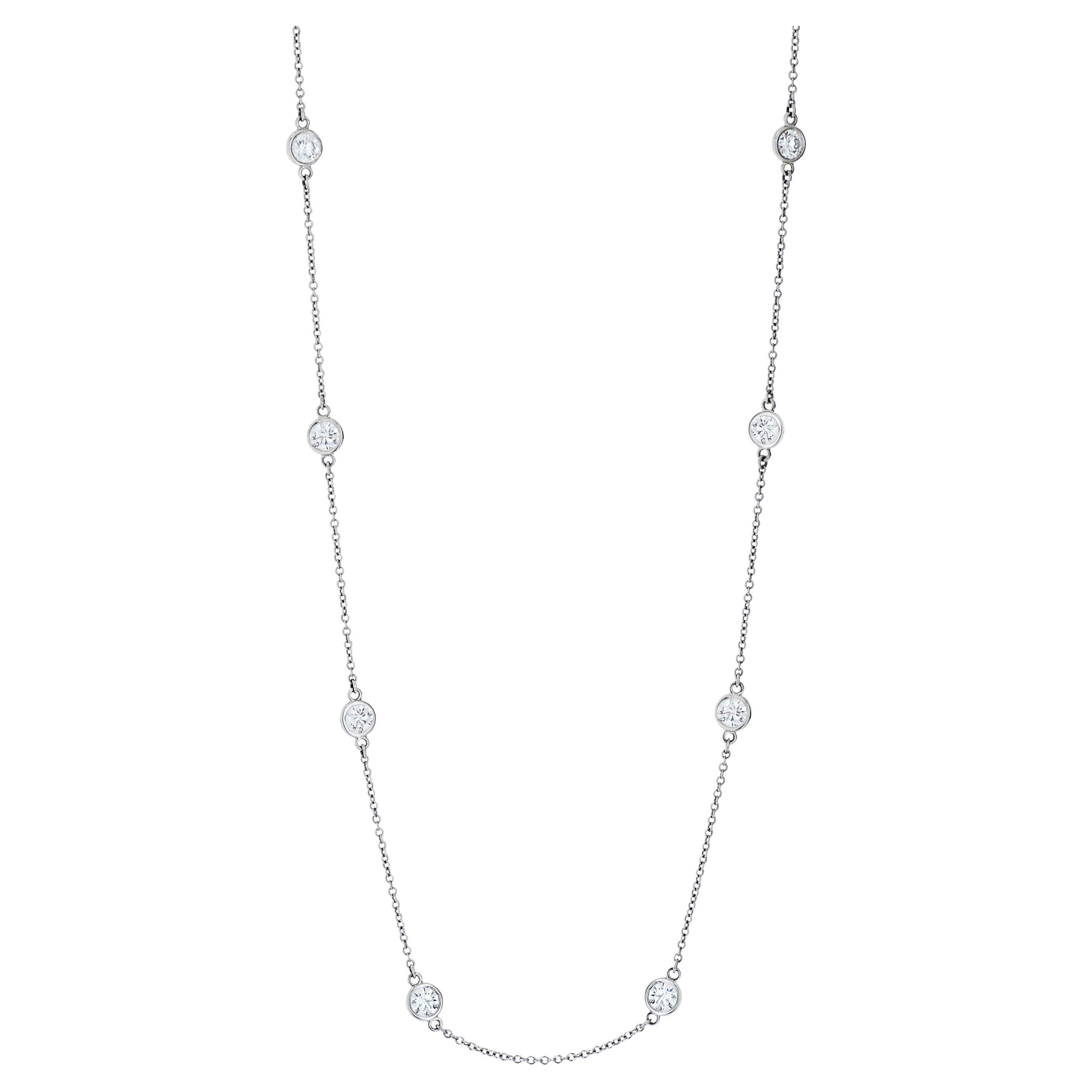 Elsa Peretti pour Tiffany & Co., collier « Diamonds by the Yard » en platine avec 1,54 carat de diamants en vente