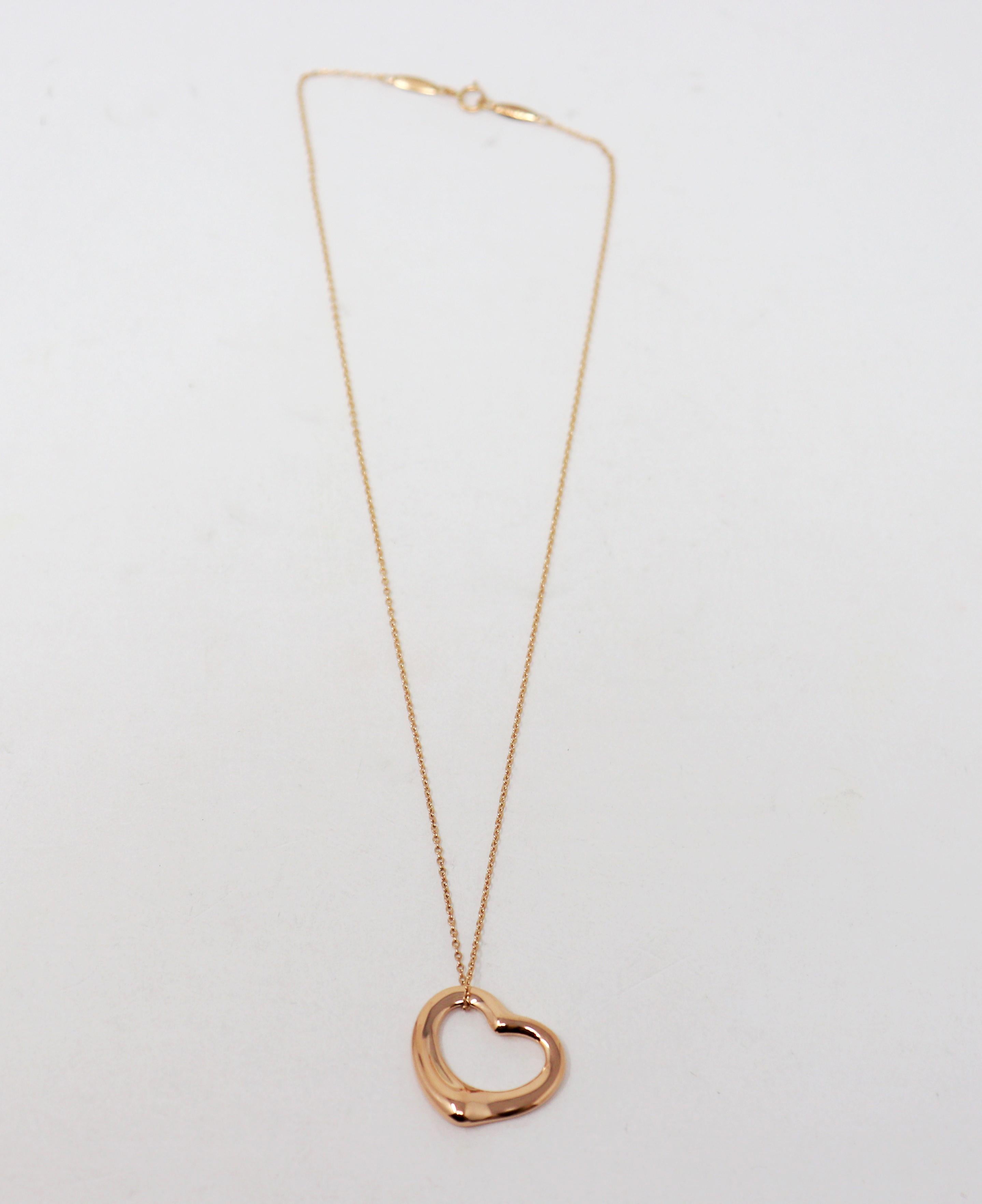 open heart necklace rose gold
