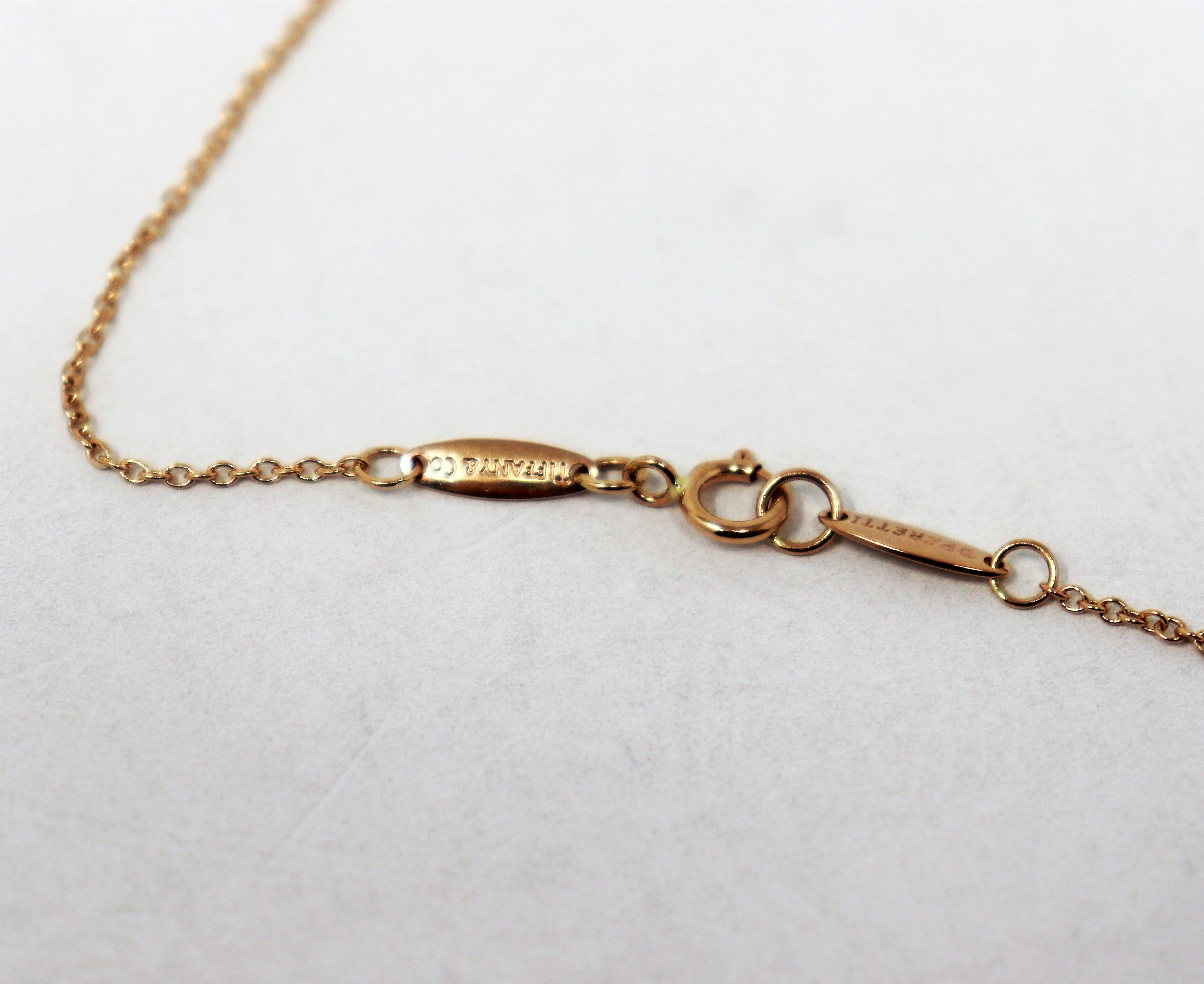 Elsa Peretti for Tiffany & Co. 18 Karat Rose Gold Open Heart Pendant Necklace In Good Condition In Scottsdale, AZ