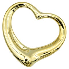 Elsa Peretti for Tiffany & Co. 18 Karat Yellow Gold Large Open Heart Pendant 