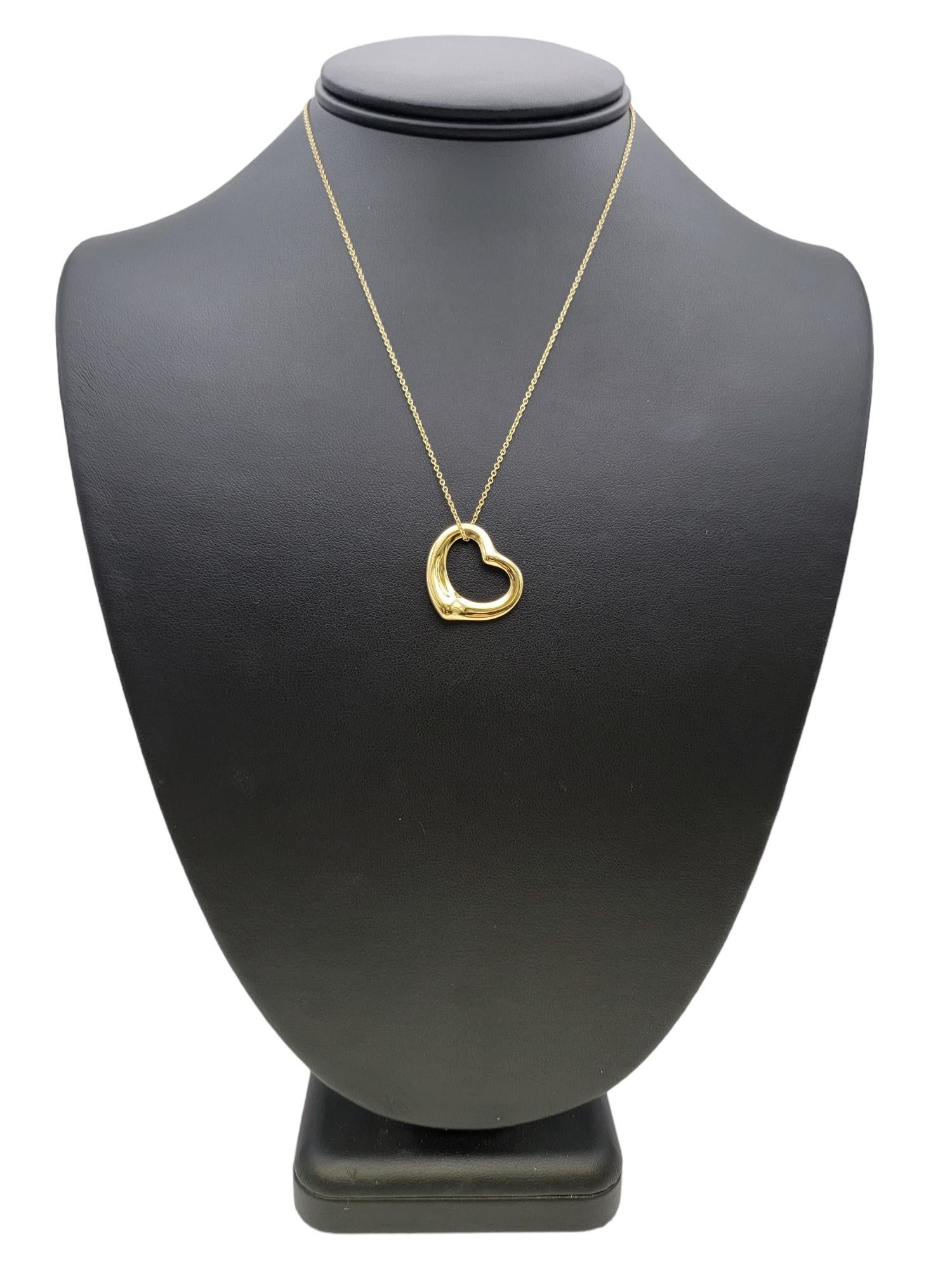 Elsa Peretti for Tiffany & Co. 18 Karat Yellow Gold Open Heart Pendant Necklace For Sale 7