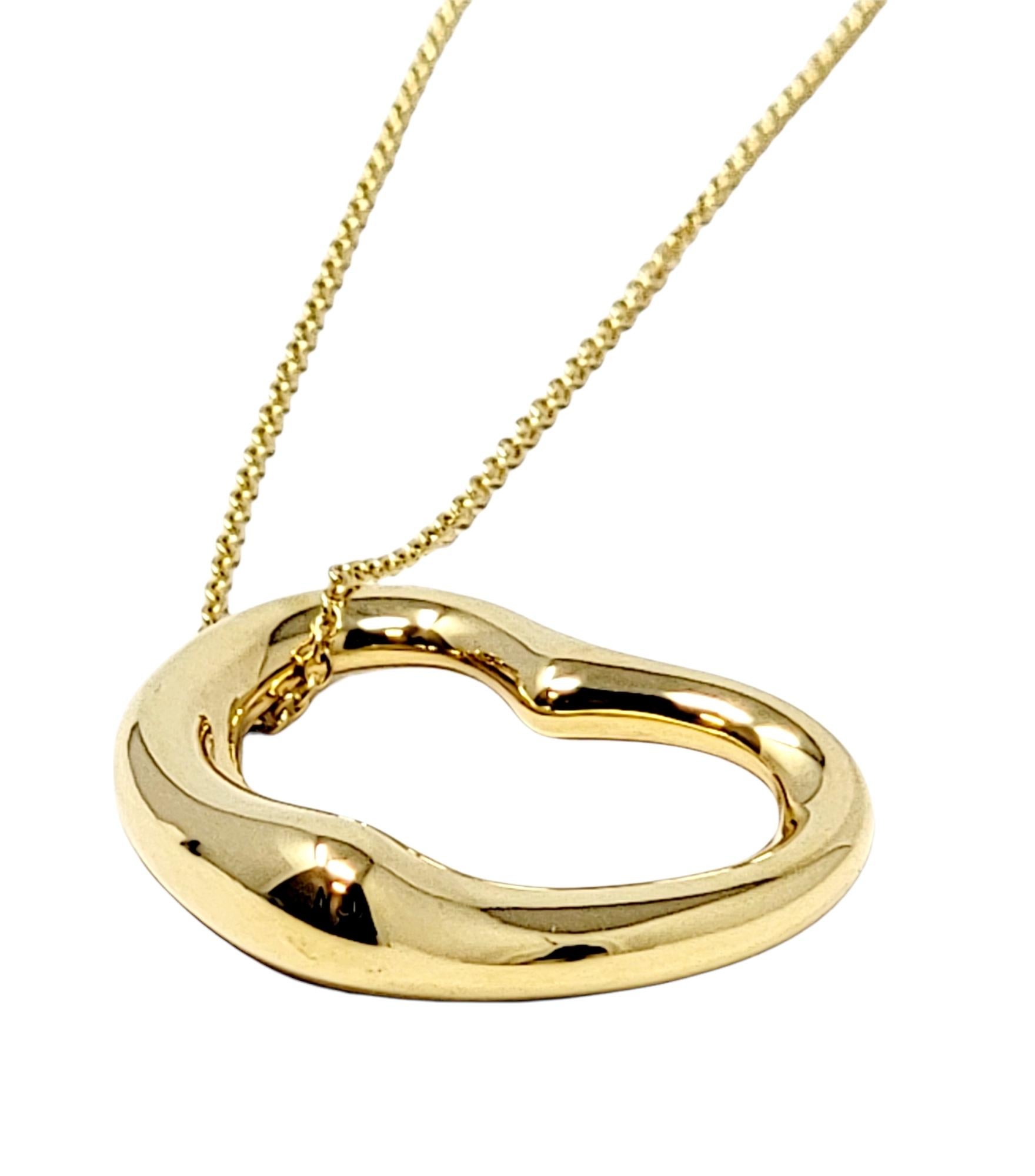 Elsa Peretti for Tiffany & Co. 18 Karat Yellow Gold Open Heart Pendant Necklace 1