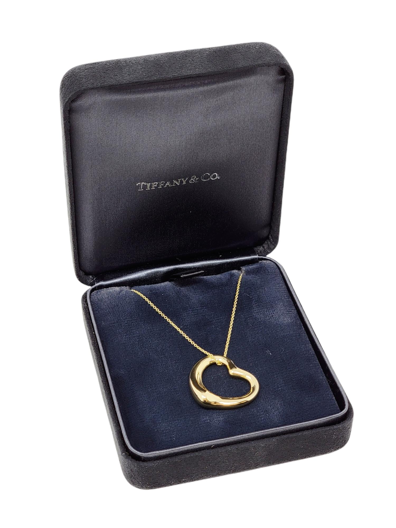 Elsa Peretti for Tiffany & Co. 18 Karat Yellow Gold Open Heart Pendant Necklace 2