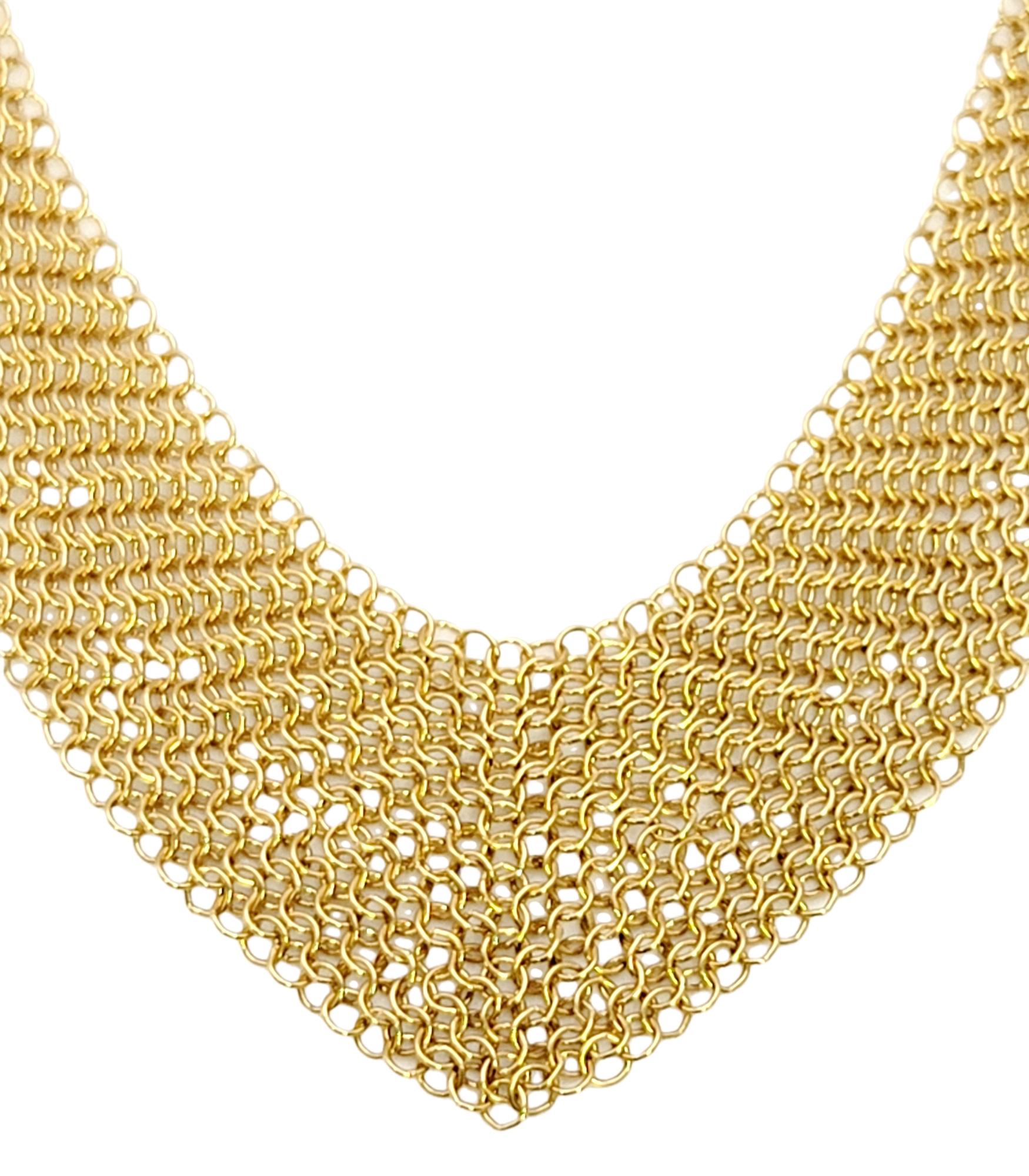 Contemporain Elsa Peretti for Tiffany & Co., collier en maille en or jaune 18 carats, taille S en vente