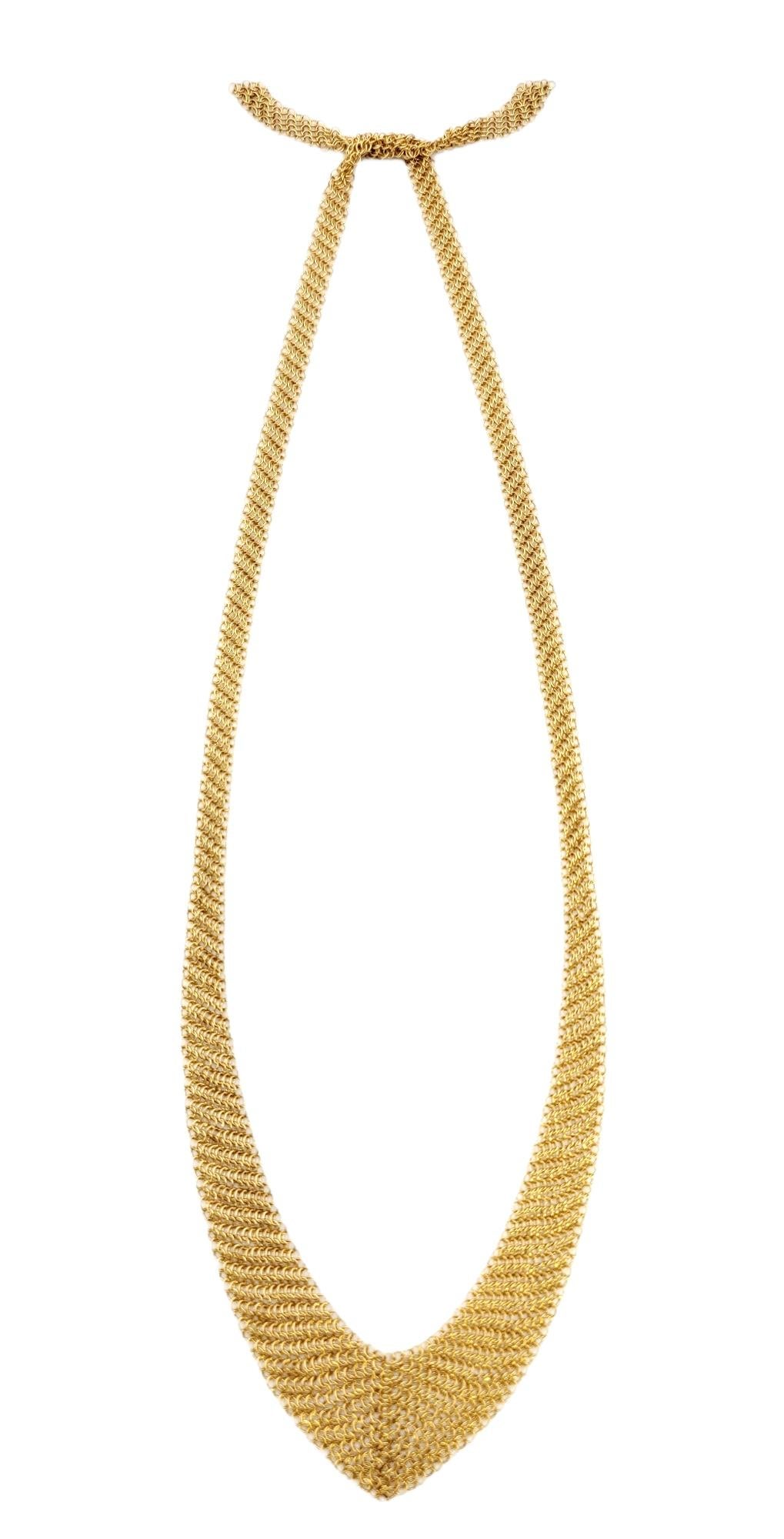 Elsa Peretti for Tiffany & Co., collier en maille en or jaune 18 carats, taille S Bon état - En vente à Scottsdale, AZ
