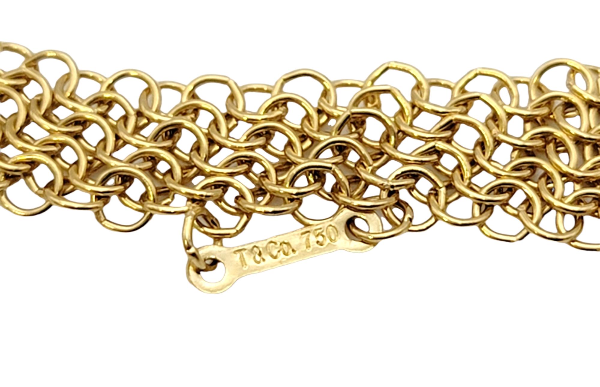 Contemporary Elsa Peretti for Tiffany & Co. 18 Yellow Karat Gold Mesh Bib Necklace Size Small For Sale