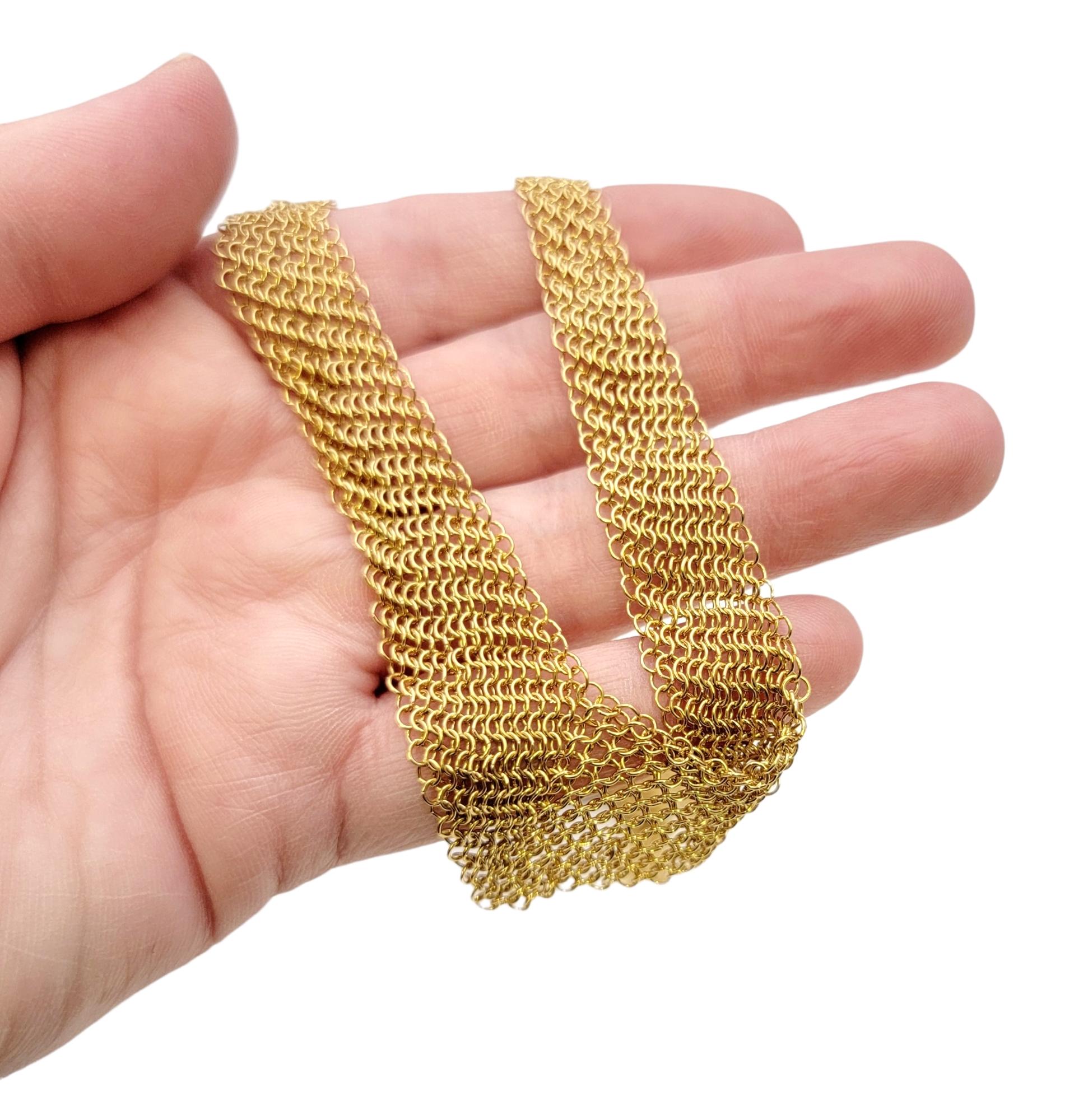 Elsa Peretti for Tiffany & Co. 18 Yellow Karat Gold Mesh Bib Necklace Size Small For Sale 1
