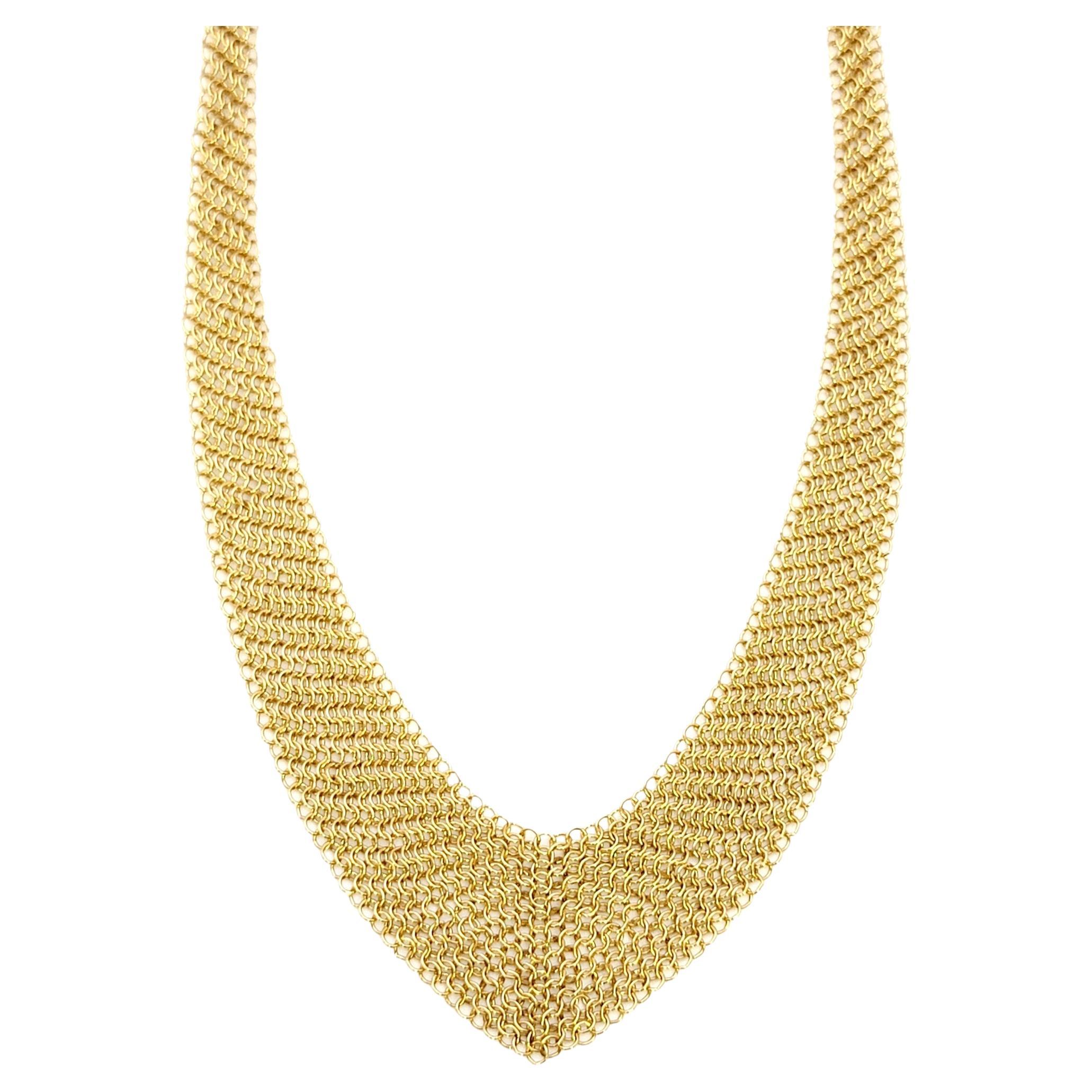 Elsa Peretti für Tiffany & Co. 18 Gelb Karat Gold Mesh Bib Halskette Größe Small