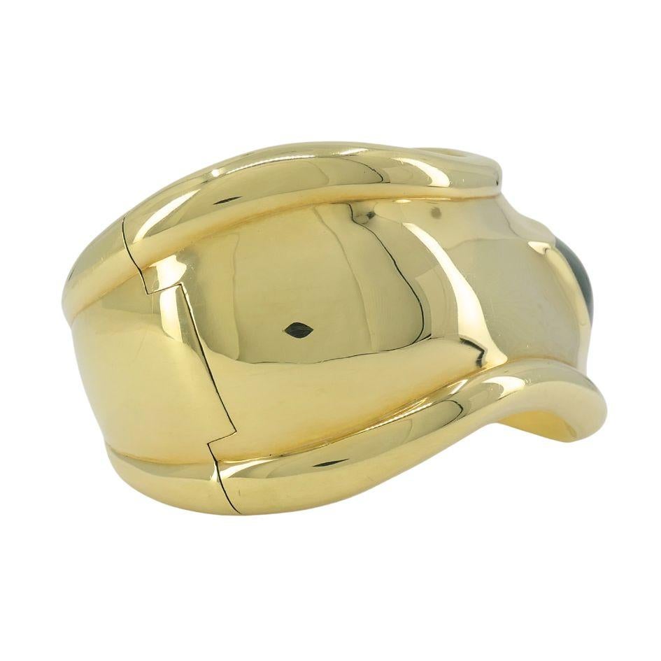 Elsa Peretti for Tiffany & Co. 18k Gold Jade Bone Cuff Bracelet en venta 5
