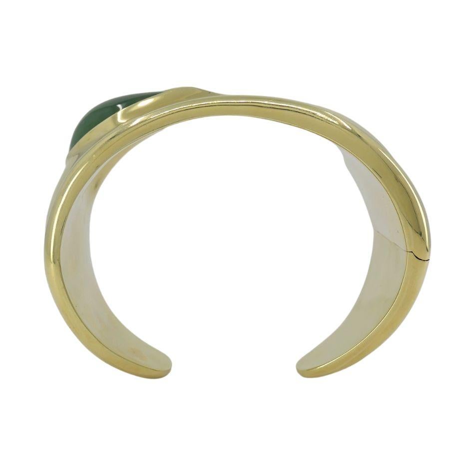 Elsa Peretti for Tiffany & Co. 18k Gold Jade Bone Cuff Bracelet en venta 6