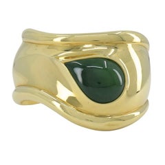 Elsa Peretti for Tiffany & Co. 18k Gold Jade Bone Cuff Bracelet