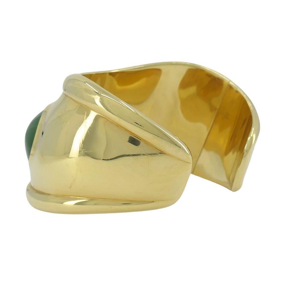 Elsa Peretti for Tiffany & Co. 18k Gold Jade Bone Cuff Bracelet en venta 1