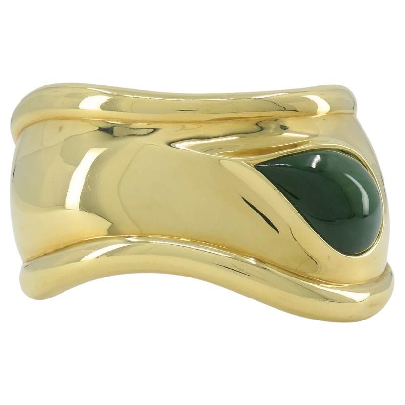 Elsa Peretti for Tiffany & Co. 18k Gold Jade Bone Cuff Bracelet