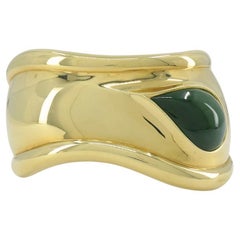 Elsa Peretti for Tiffany & Co. 18k Gold Jade Bone Cuff Bracelet
