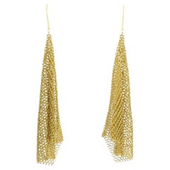 Pendientes Elsa Peretti for Tiffany & Co. de malla grande de oro de 18 quilates