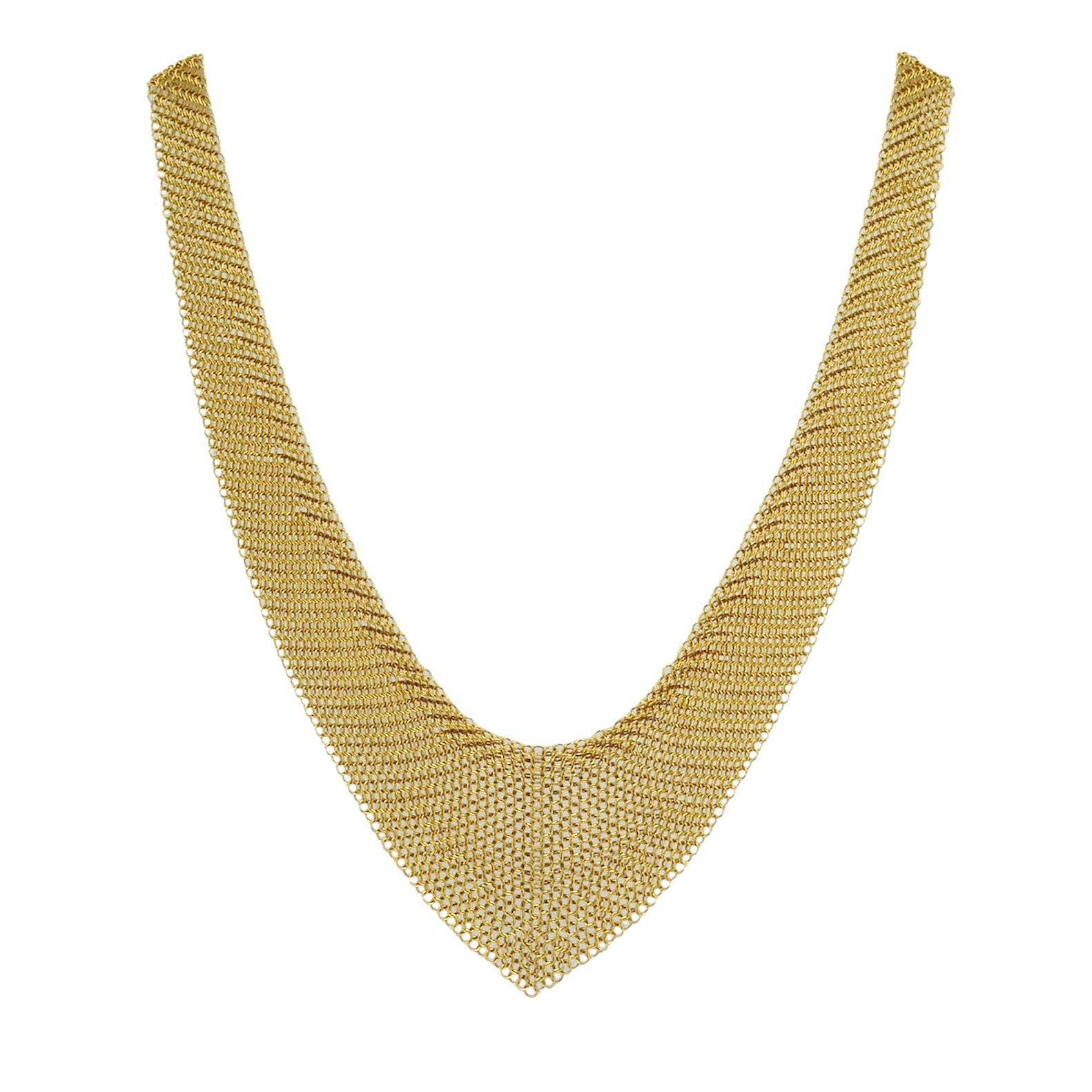 Elsa Peretti for Tiffany & Co. 18k Gold Mesh Necklace In Excellent Condition In Beverly Hills, CA