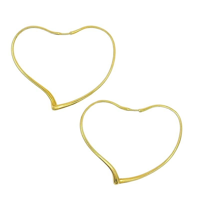Elsa Peretti für Tiffany & Co. Offene Herz-Ohrringe aus 18 Karat Gold im Angebot 1