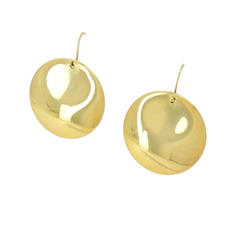 Elsa Peretti for Tiffany & Co. 18k Gold Round Hook Earrings In Good Condition In Beverly Hills, CA
