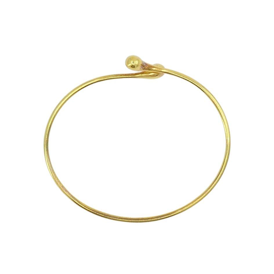 Women's Elsa Peretti for Tiffany & Co. 18k Gold Teardrop Bypass Bangle Bracelet