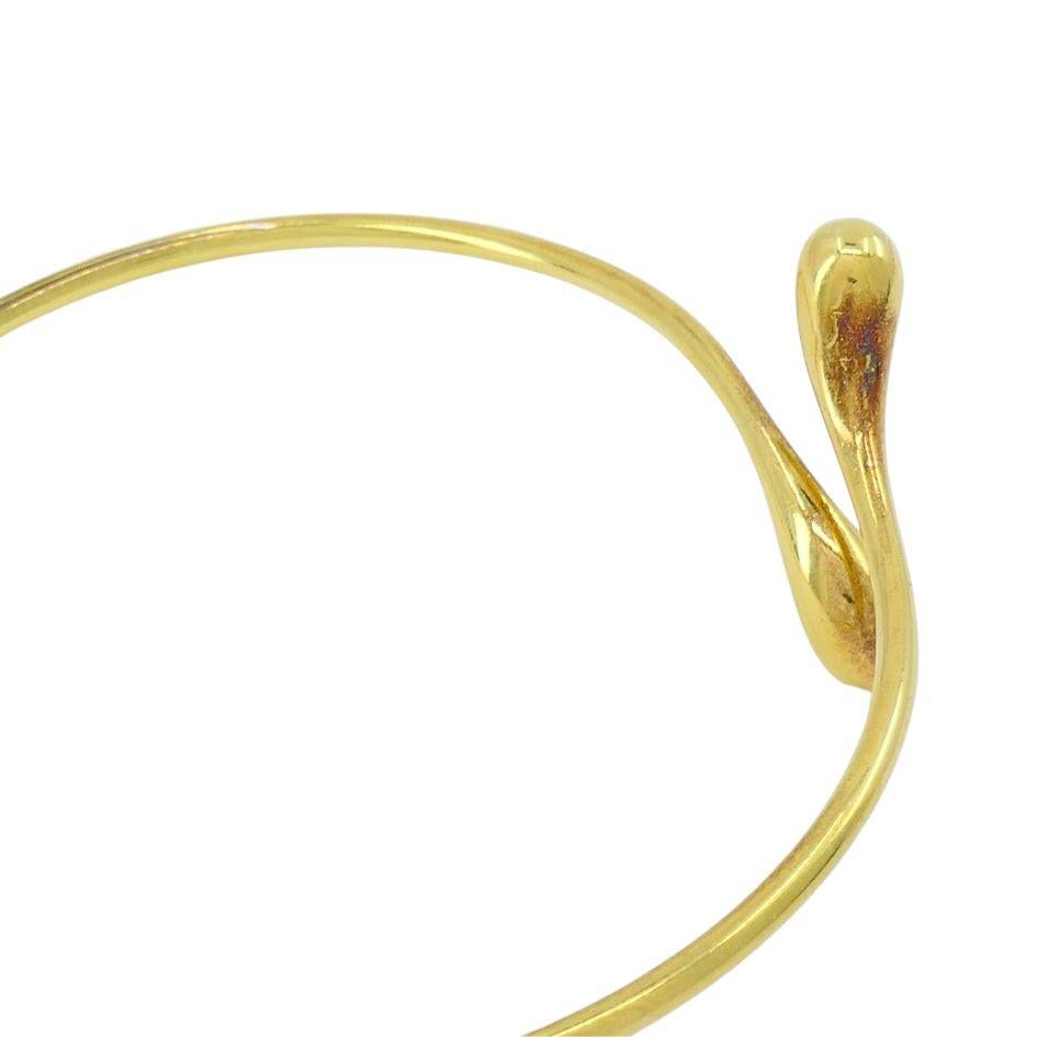 Elsa Peretti for Tiffany & Co. 18k Gold Teardrop Bypass Bangle Bracelet 1