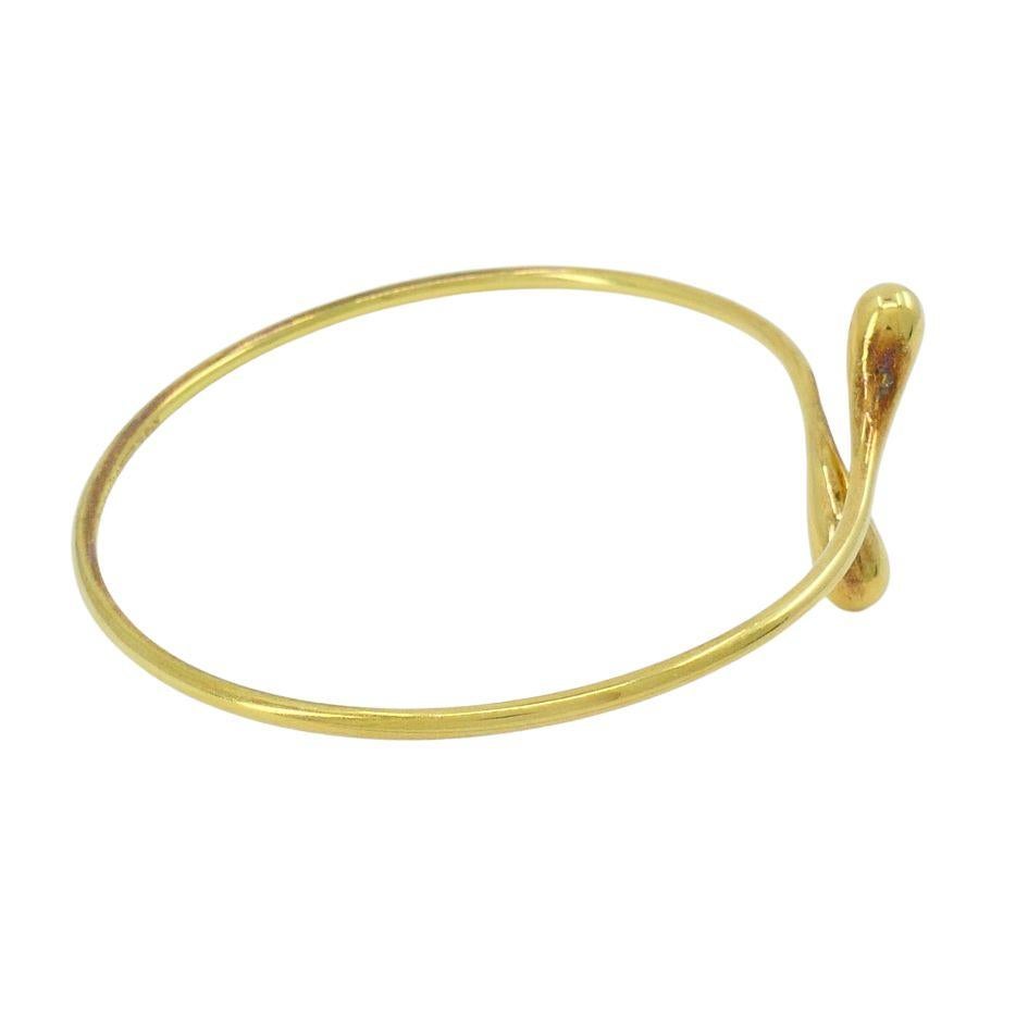 Elsa Peretti for Tiffany & Co. 18k Gold Teardrop Bypass Bangle Bracelet 2