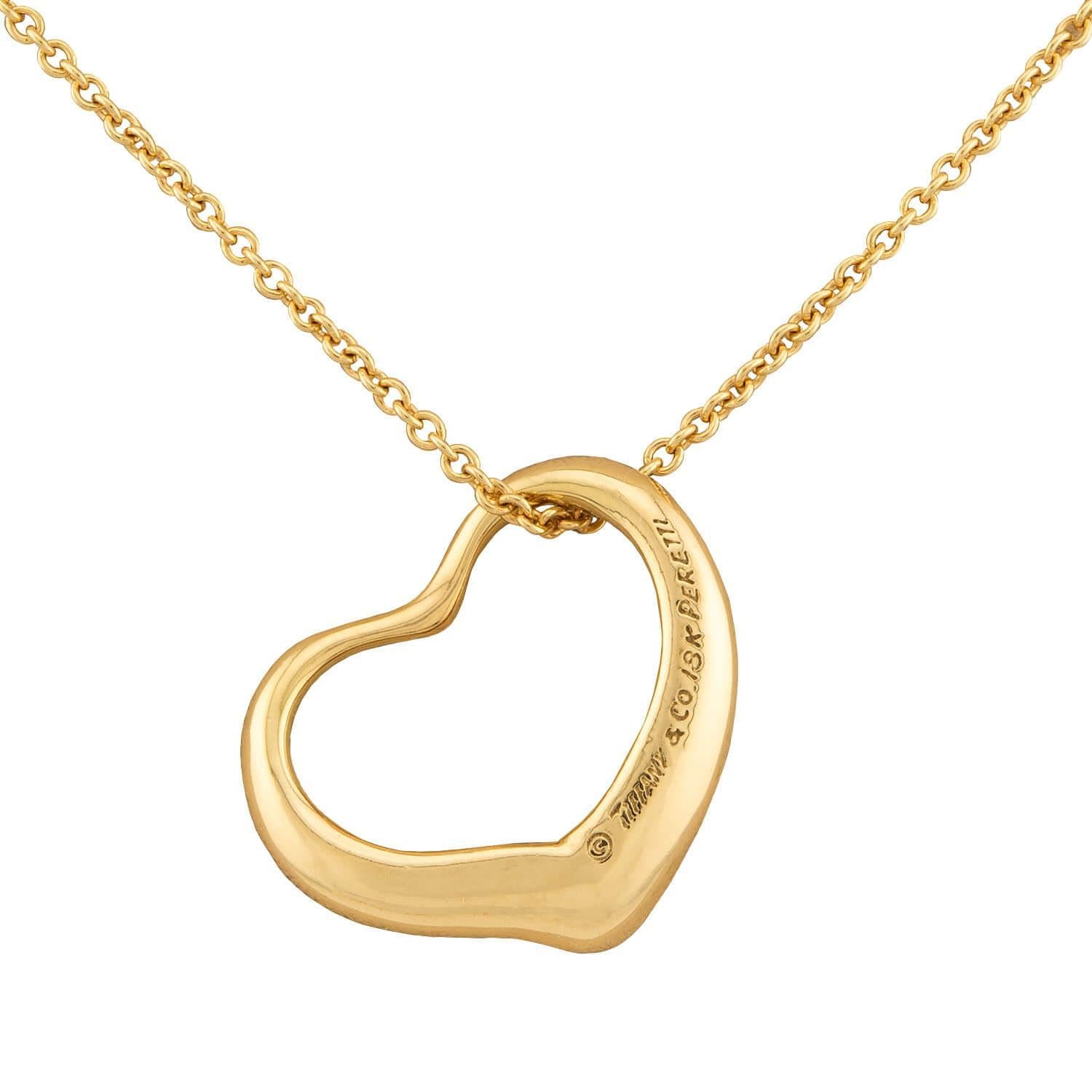 ELSA PERETTI FOR TIFFANY & CO. Collana con ciondolo a cuore aperto 18k In condizioni buone in vendita a Narberth, PA