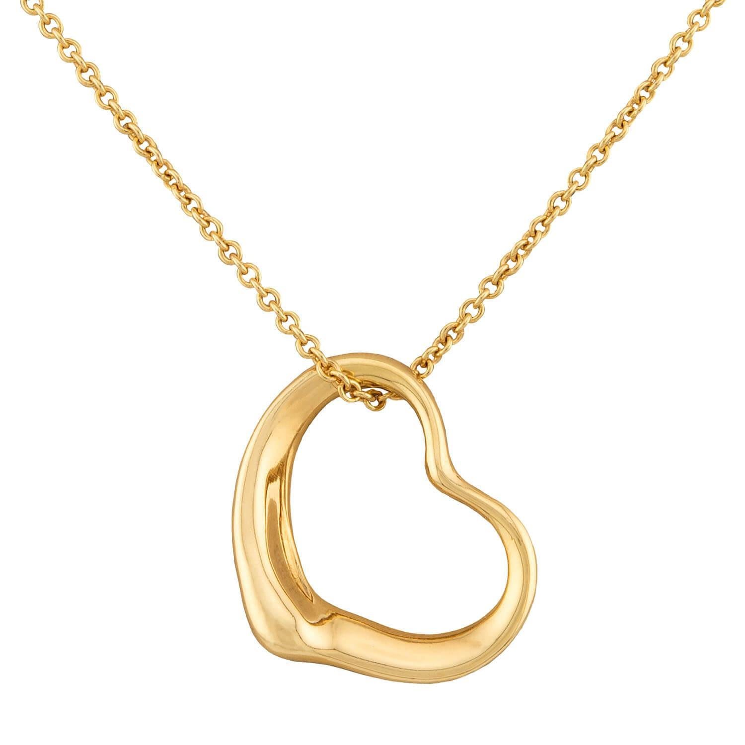 ELSA PERETTI FOR TIFFANY & CO. Collana con ciondolo a cuore aperto 18k in vendita
