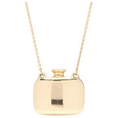 Elsa Peretti for Tiffany & Co. 18 Karat Yellow Gold Open Bottle Pendant Necklace
