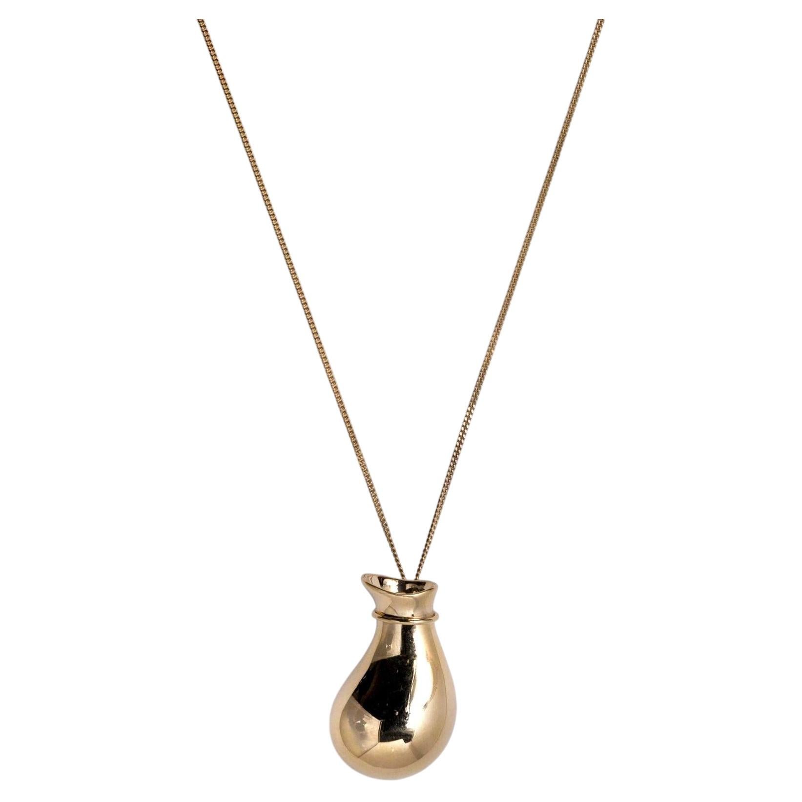 Elsa Peretti for Tiffany & Co. 1970s Bottle Jug Yellow Gold Pendant Necklace