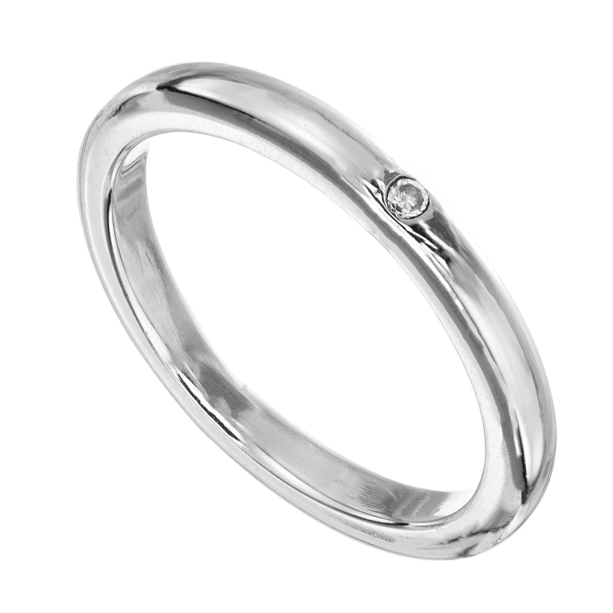 Elsa Peretti pour Tiffany & Co. Bague à anneau en platine avec diamants de 0,02 carat Pour femmes en vente