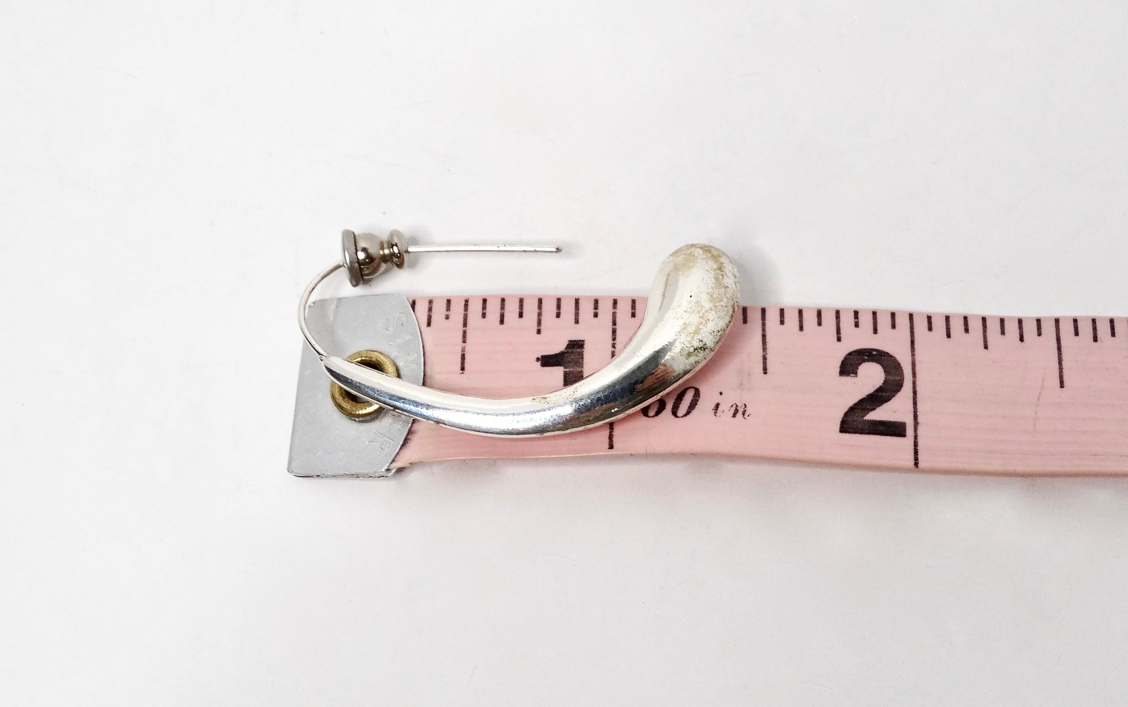 Elsa Peretti For Tiffany & Co. 2005 Elongated Teardrop Sterling Silver Earrings For Sale 4