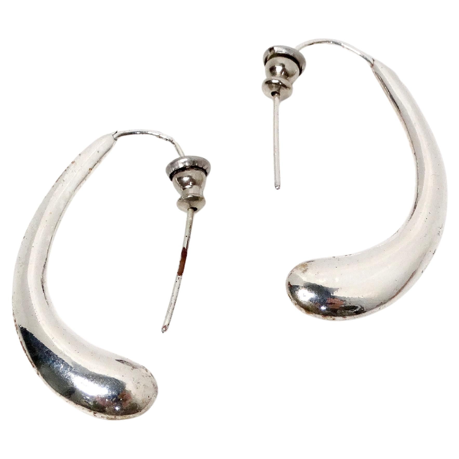Pendientes Elsa Peretti for Tiffany & Co. 2005 de plata de ley con forma de lágrima alargada