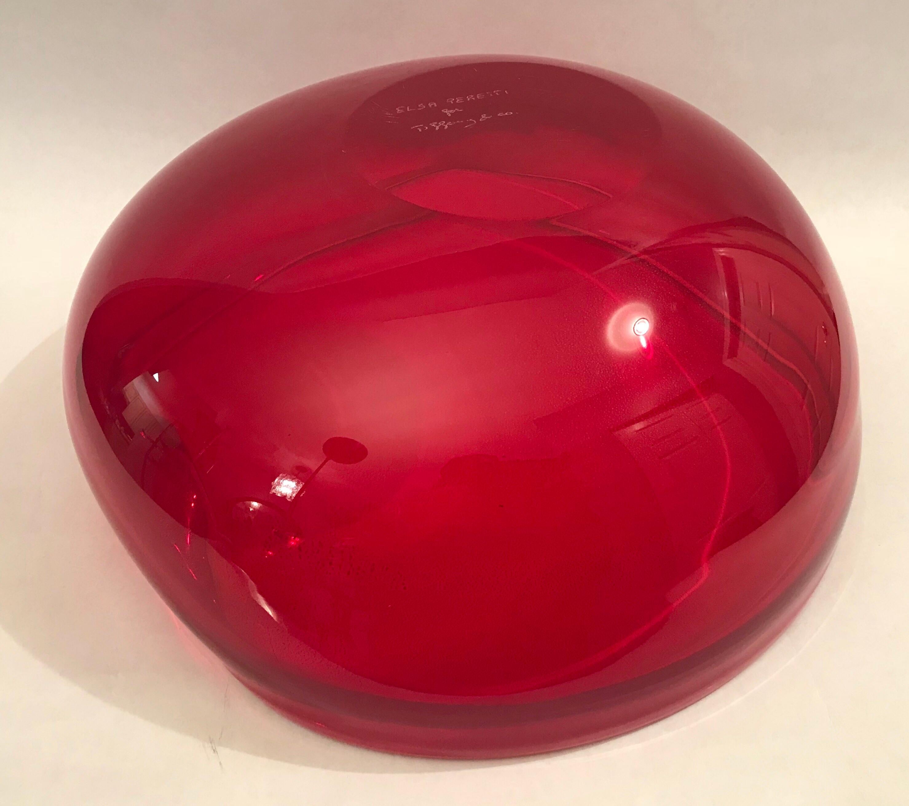 Elsa Peretti for Tiffany & Co. Art Glass Thumbprint Bowl 6
